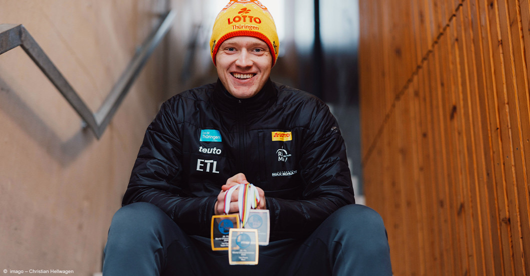 RennrodelWeltmeister Max Langenhan stiftet sein SiegerTrikot!