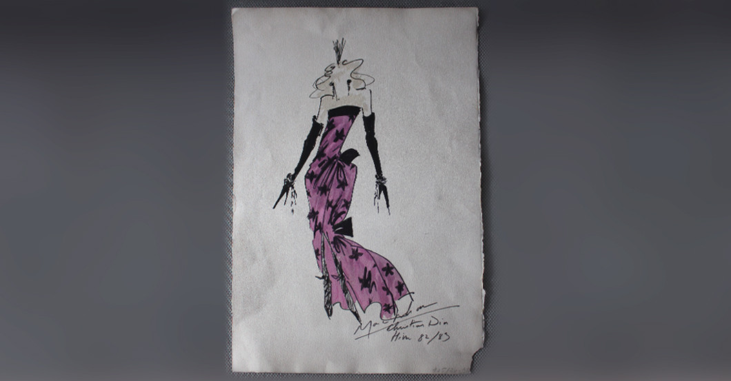 Fashion History: Original Sketch by Dior Chief Designer Marc Bohan