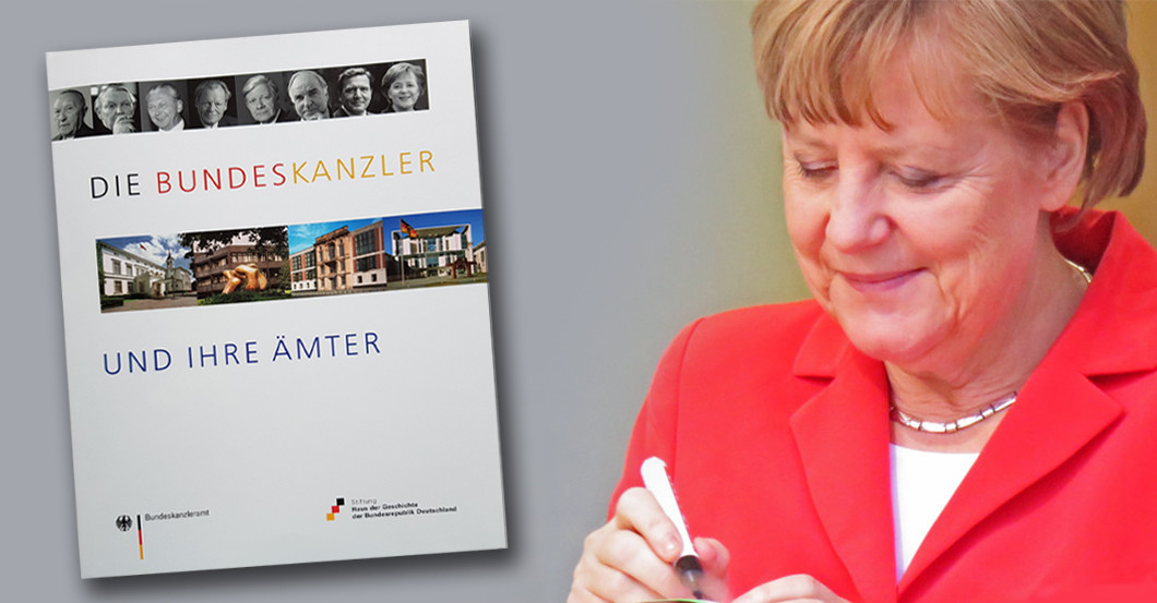 Von der Bundeskanzlerin Angela Merkel signiert ein Buch