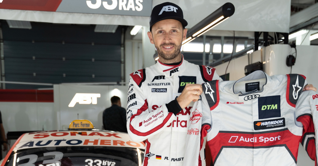 Original DTM race-suit of René Rast with handover at Imola!