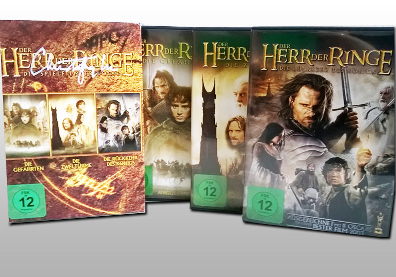 „Herr der Ringe“-Trilogie signiert von „Saruman“ Christopher Lee