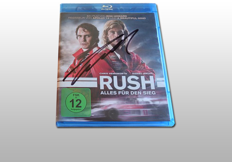 Weltmeisterlich! Von Niki Lauda signierte Blu-Ray „Rush“