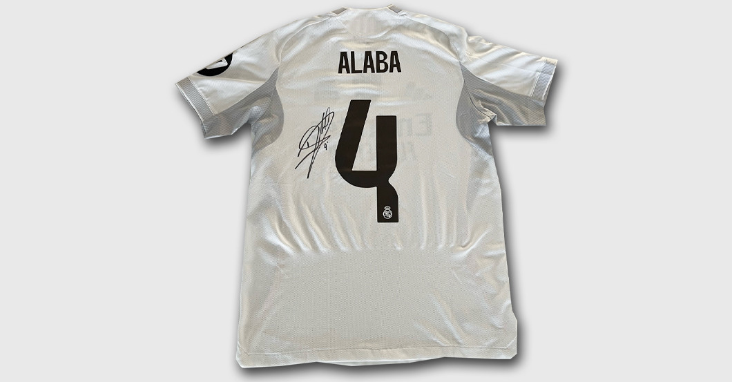 Maillot Signé à La Main David Alaba - Real Madrid - Collector Football - Pièce Originale