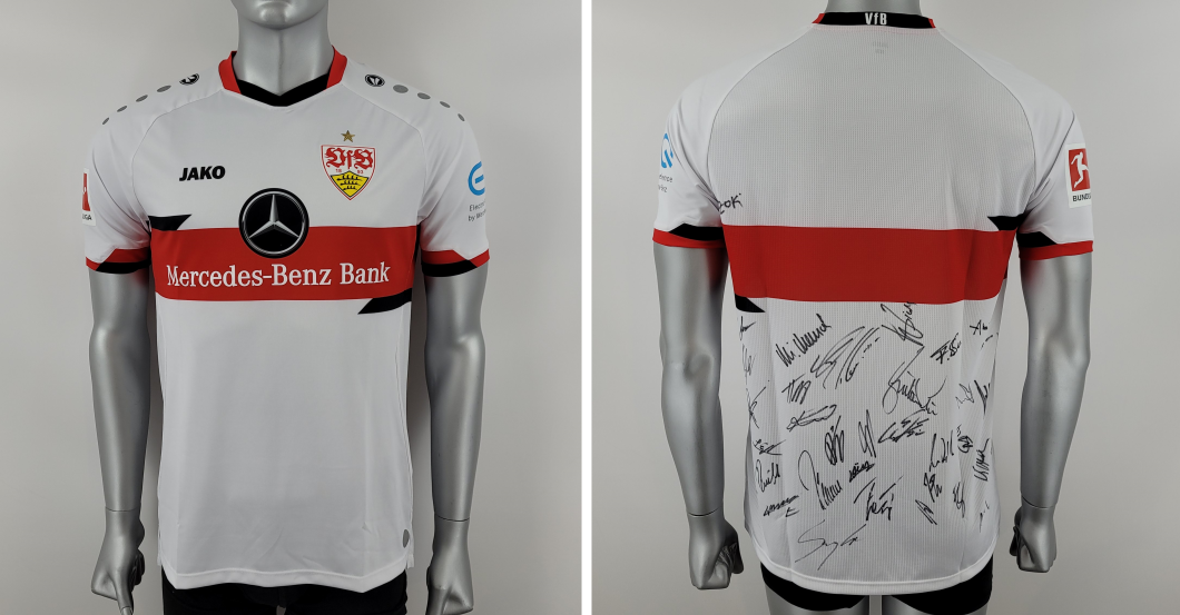  Teamsigniertes Heimtrikot des VfB Stuttgart 
